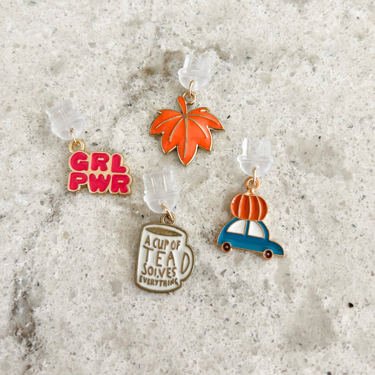 fall themed | e-reader & phone USB charm / dust plug